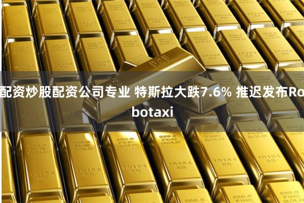 配资炒股配资公司专业 特斯拉大跌7.6% 推迟发布Robotaxi